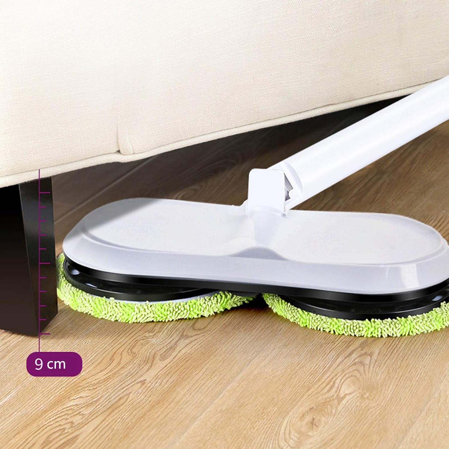 Electric Mop Head Electric Floor Scrubber and Polishing Machine Three-in-One Dust-Free Rotating Mop Living Room Bedroom Dining Room Carpet Gold, Pink