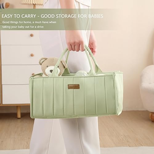 Miniatura 5 de Organizador de pañales para bebé, cesta de bebé para baby shower, cesta de almacenamiento de guardería y organizador de automóvil para pañales,