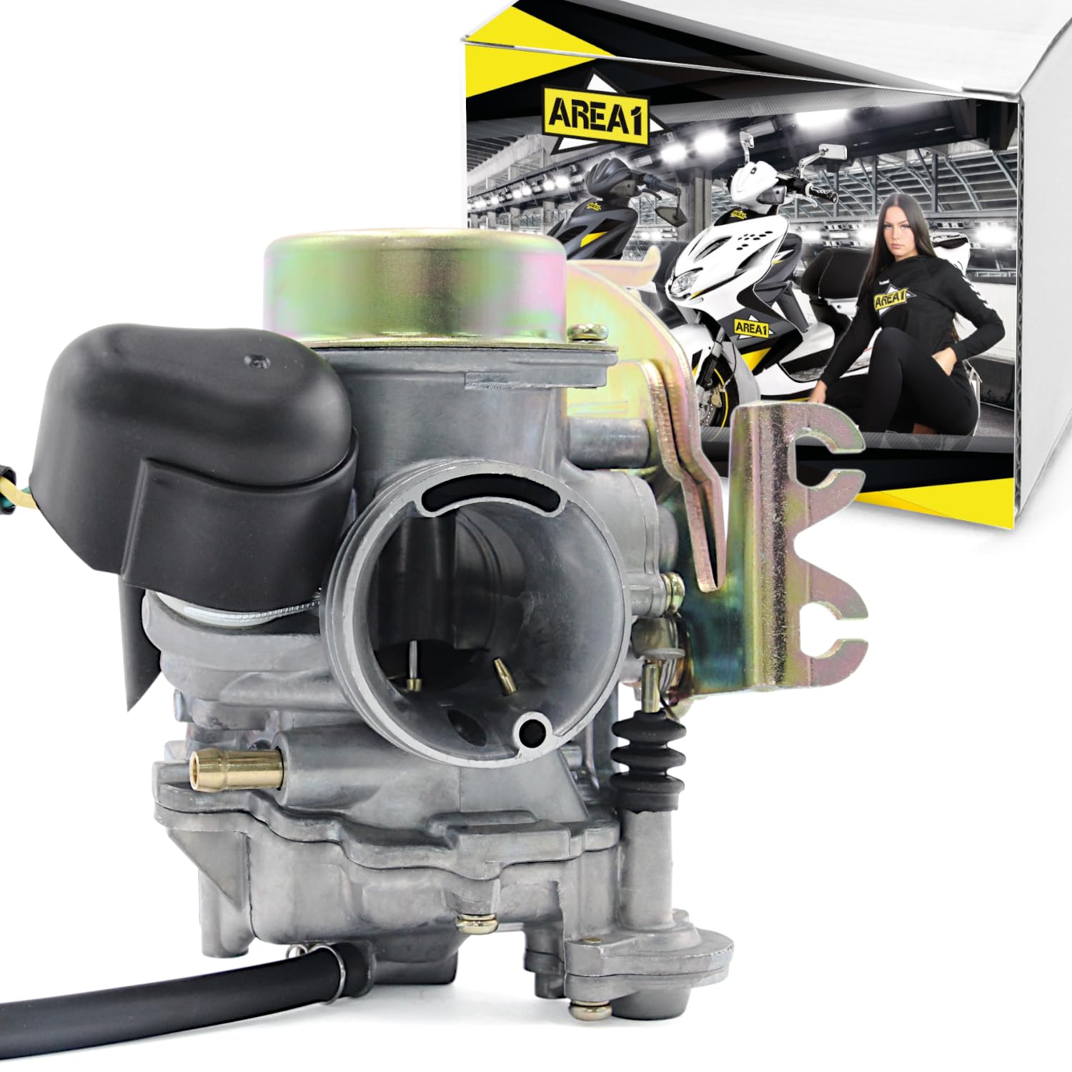 Area1 Carburador de repuesto de 30 mm apto para motores 125-180 cc 4 tiempos. Compatible con Beverly Liberty MP3, apto para Scarabeo, apto para Runner, apto para