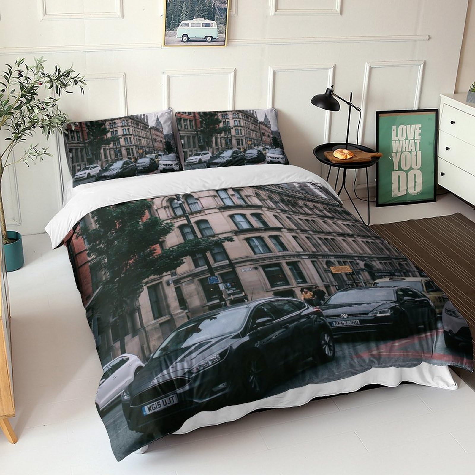 Parure de lit 3D paysage urbain en microfibre hypoallergénique de qualité supérieure
