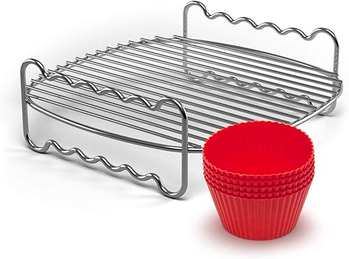 Philips Kitchen Appliances Party Master - Kit de accesorios con estante de doble capa y tazas para magdalenas de silicona, para modelos Philips