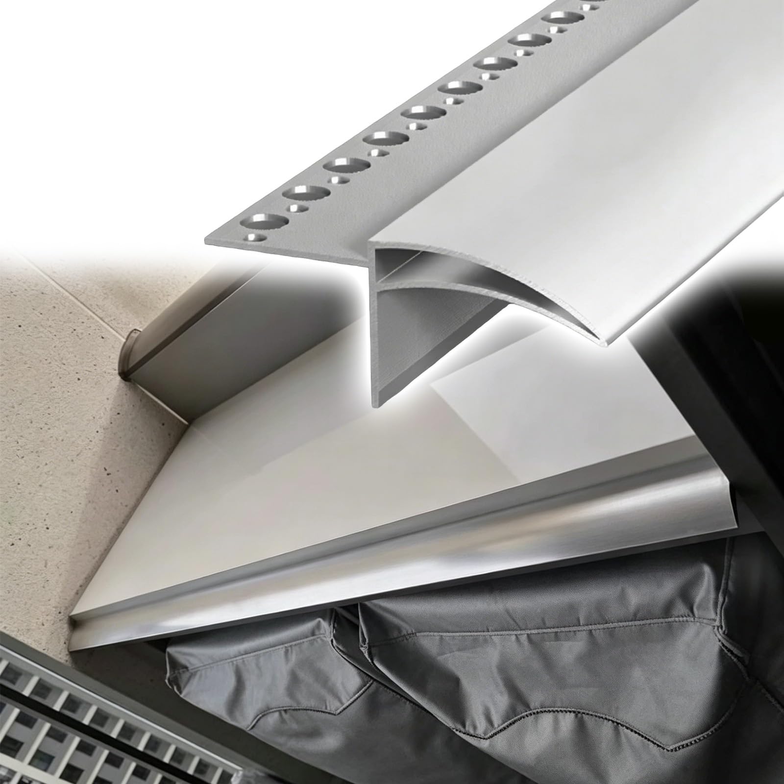 LZMZMQ Deflector de Lluvia Puerta Perfil De Goteo para Ventanas, Tira De Borde De Tejado (Longitudes De 1 A 10 M), Protector contra El Goteo De Lluvia(14mm(11/20in),5M(16.4FT))