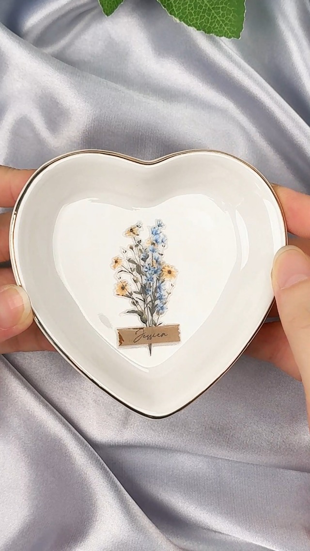 Amazon.com: Wrappiness Personalized Heart Jewelry Dish Ring