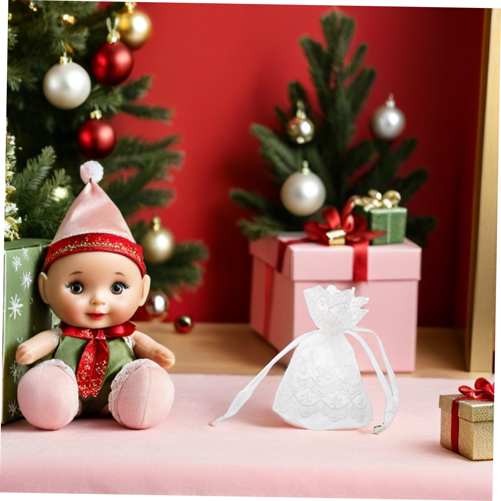 Ciieeo 25stücke Netzbeutel mit Kordelzug Organza-aufbewahrungsbeutel Kleine Geschenktüten für Schmuck Süßigkeiten Weihnachts und Partygeschenke Leere Lavendelsäckchen