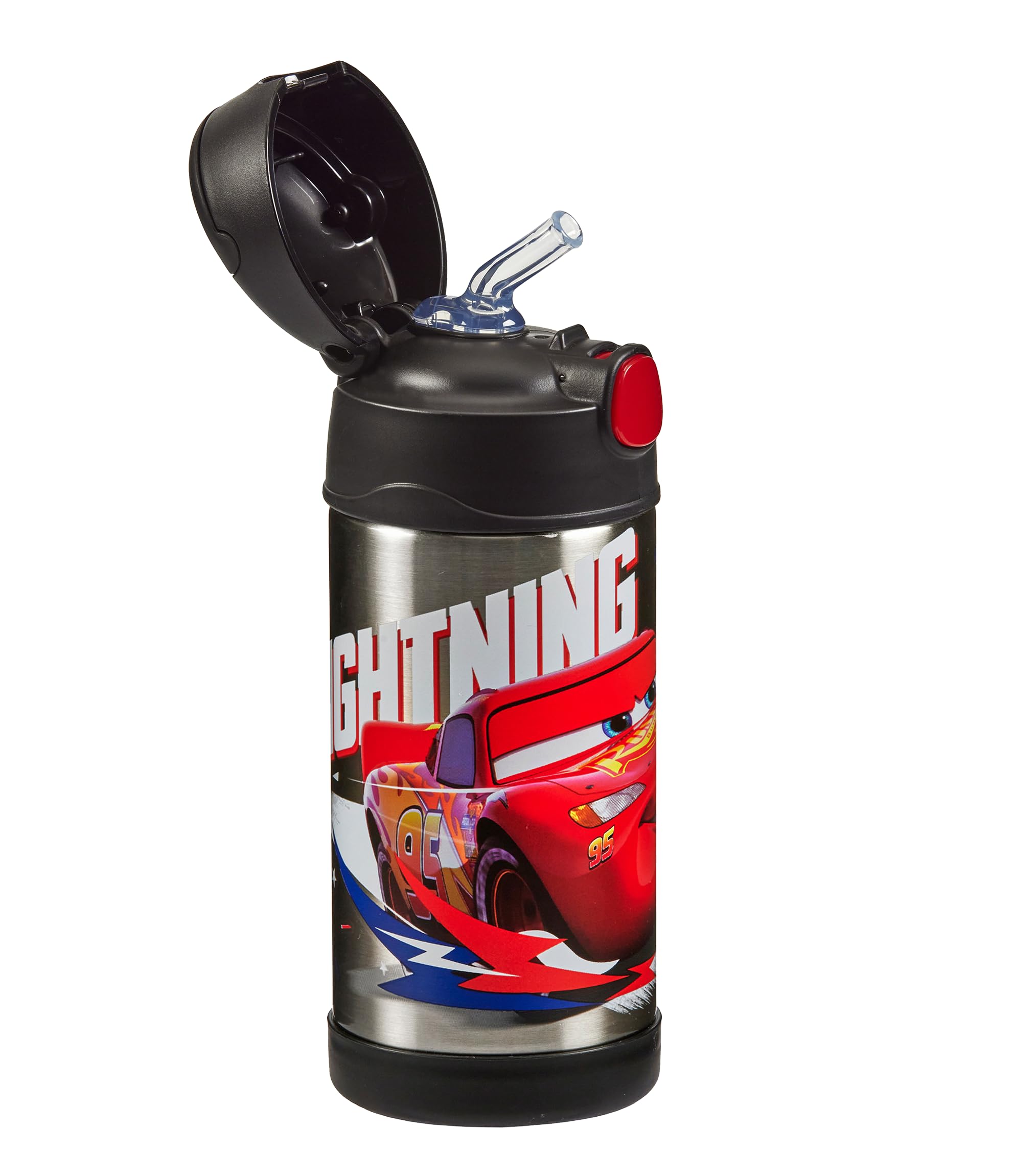 Thermos, Disney Cars Water Bottle (355ml), BPA Free, Stainless Steel, Spill Proof, Pop-Up Straw - Image 3