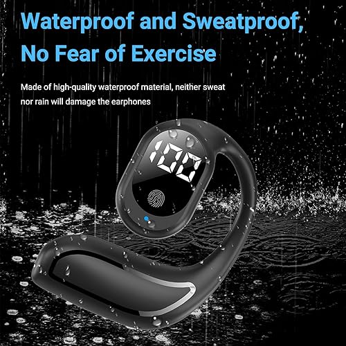Miniatura 7 de Auriculares inalámbricos Bluetooth ligeros e impermeables con cancelación de ruido, diseño de auriculares abiertos para una comodidad duradera,
