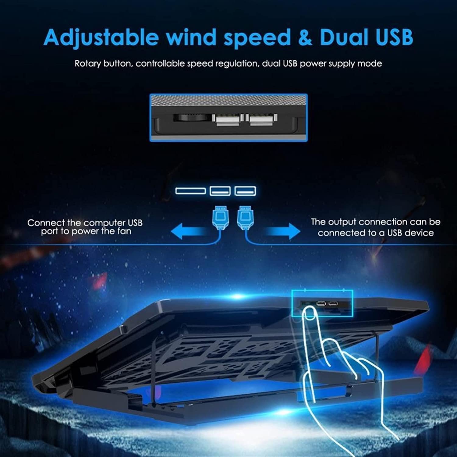 Base Raffreddamento Pc Portatile Portable Gaming Laptop Cooler Pad Di Raffreddamento USB Due Porte Sei Ventole Di Raffreddamento Display LCD Supporto Per Notebook Regolabile Ventola Pc Per Ufficio