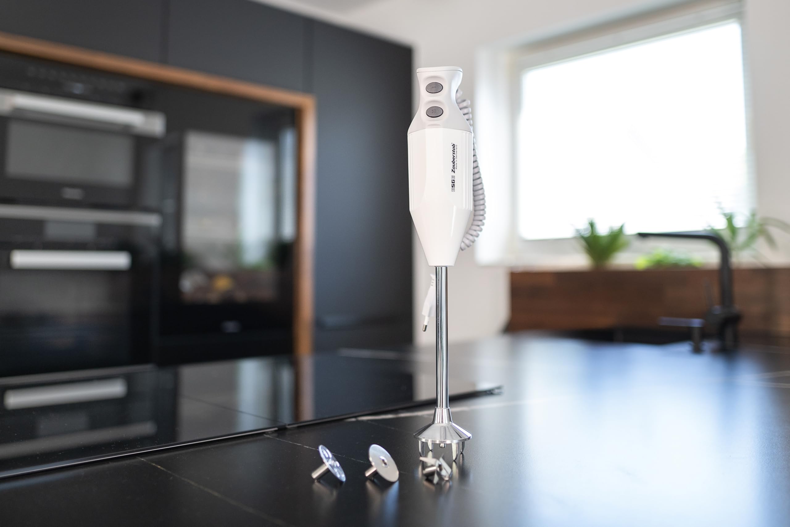 ESGE-Zauberstab P 200 Profi, frullatore a immersione bianco con accessori, fino a 17.000 giri/min, 90860, bianco/grigio
