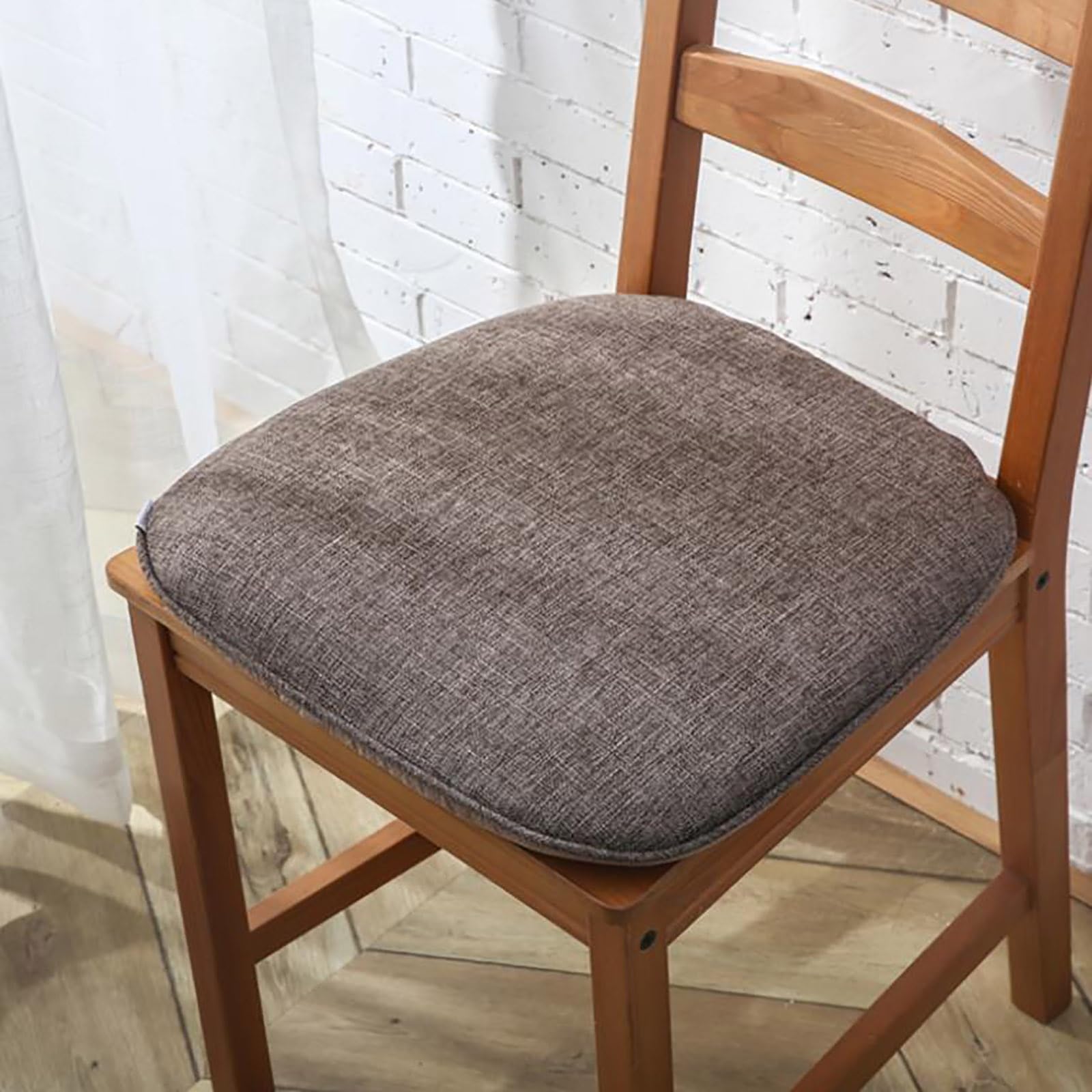 Coussin de chaise en lin respirant lot de 4 avec attaches pour cuisine et salon