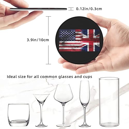 Miniatura 8 de Juego de seis posavasos de cuero con bandera de Estados Unidos, Reino Unido, Reino Unido, decoración del hogar