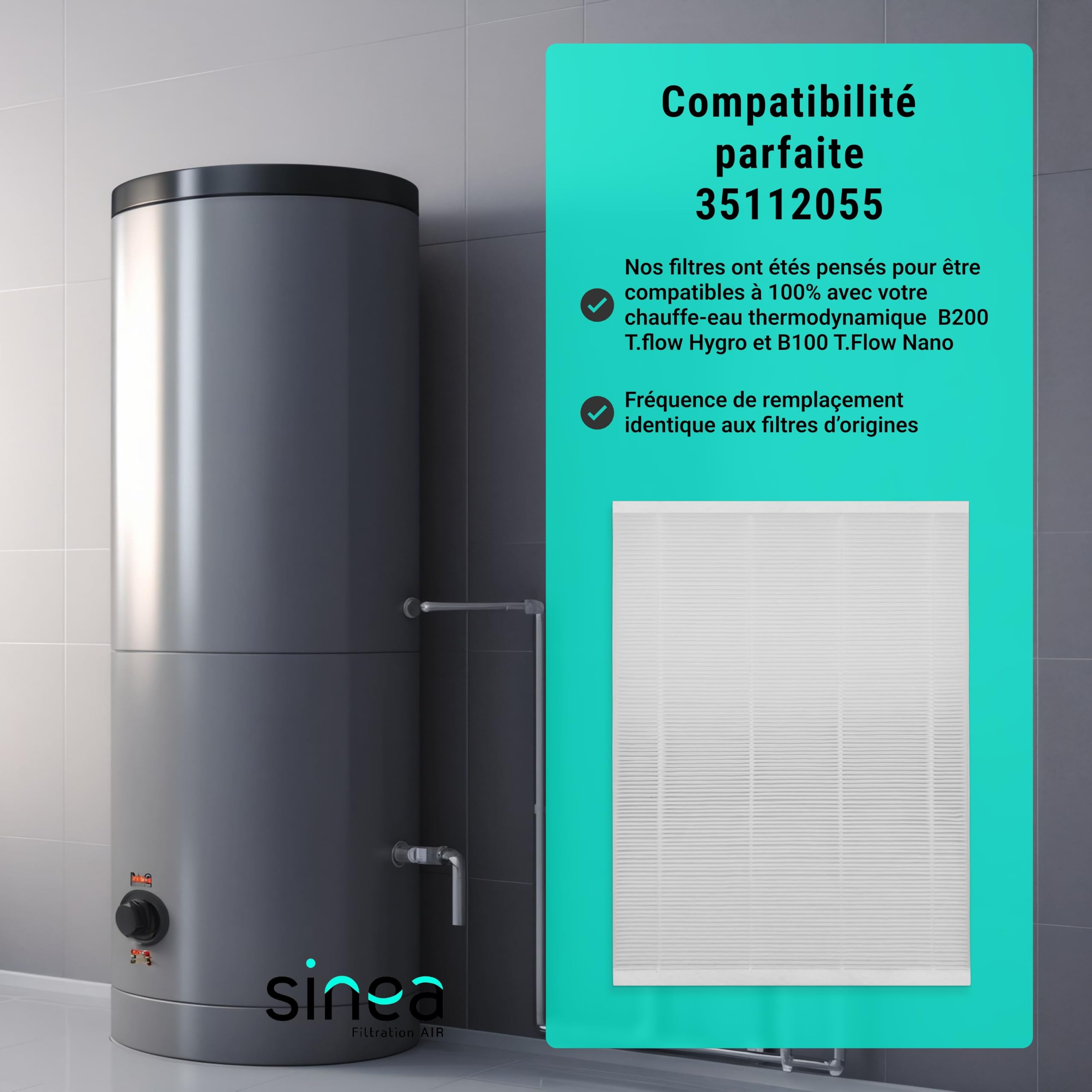 TOP FILTRE - Filtre G4 Compatible chauffe eau ALDES T.FLOW HYGRO+ et T.FLOW NANO – Filtration Haute Performance