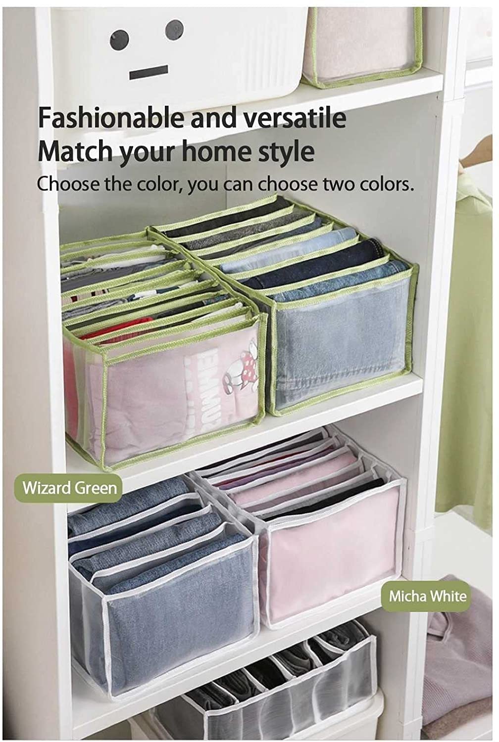 5 Pezzi Organizzatore Di Vestiti Lavabile Per Guardaroba Vano Portaoggetti Per Jeans Organizzatore Per Cassetti Dell'armadio Pieghevole Scatola Di Separazione Della Maglia 6 Griglia/9 Griglia