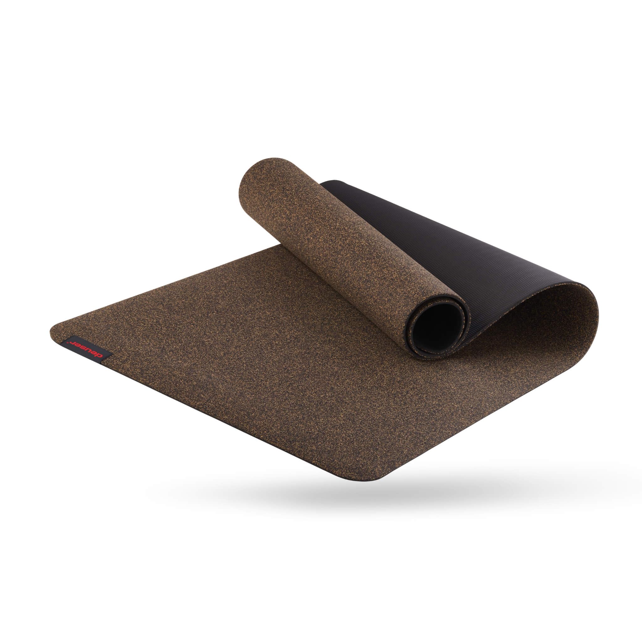 Deuser Yoga-Matte Hybrid Naturkautschuk/Kork/TPE SCHWARZ