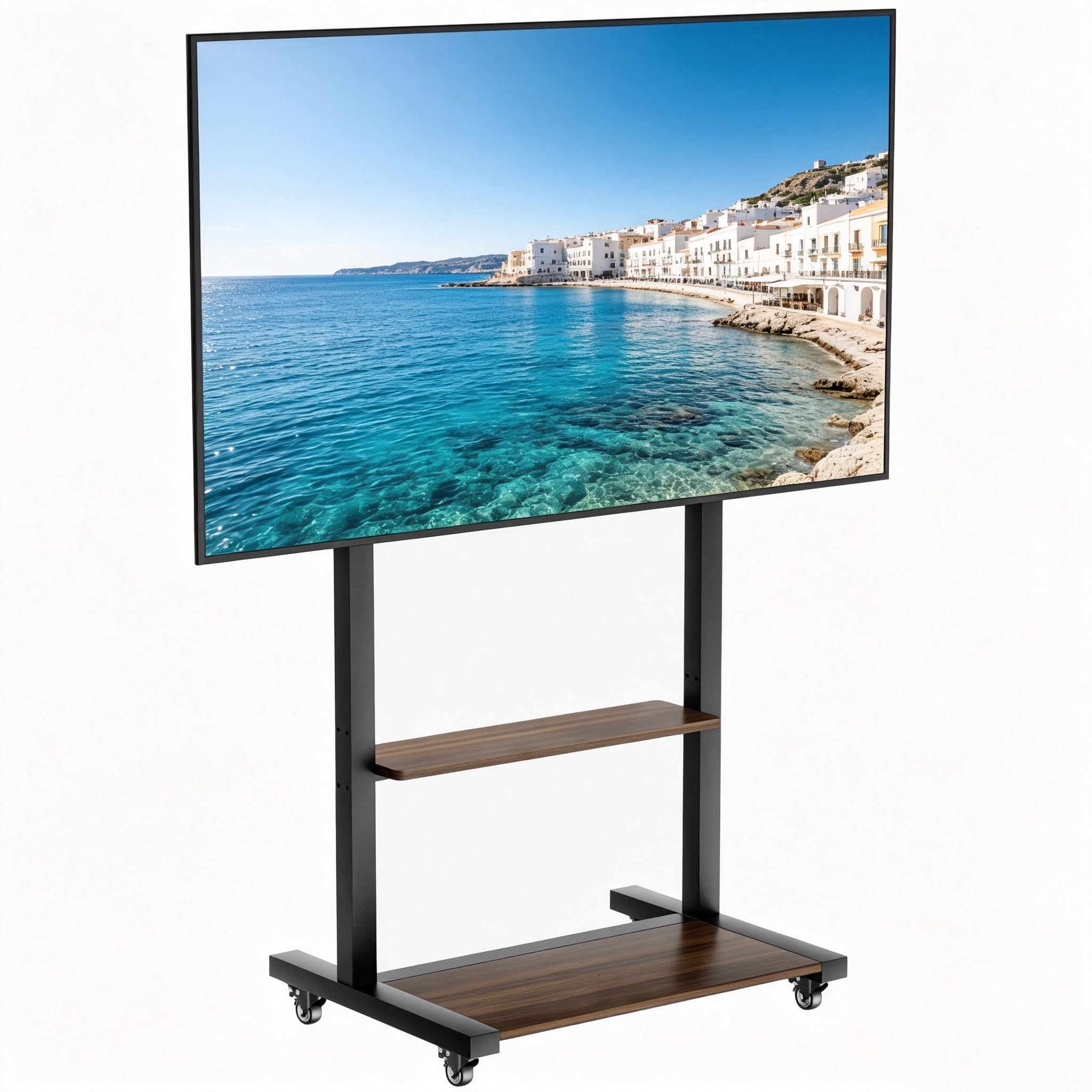 Support TV sur Pied avec roulettes: Meuble de Télévision de 40 à 100 Pouces pour Télé Écran LED OLED LCF Jusqu'à 50kg Support Télévisateur Hauteur Réglable160-195cm Max VESA 800x600mm