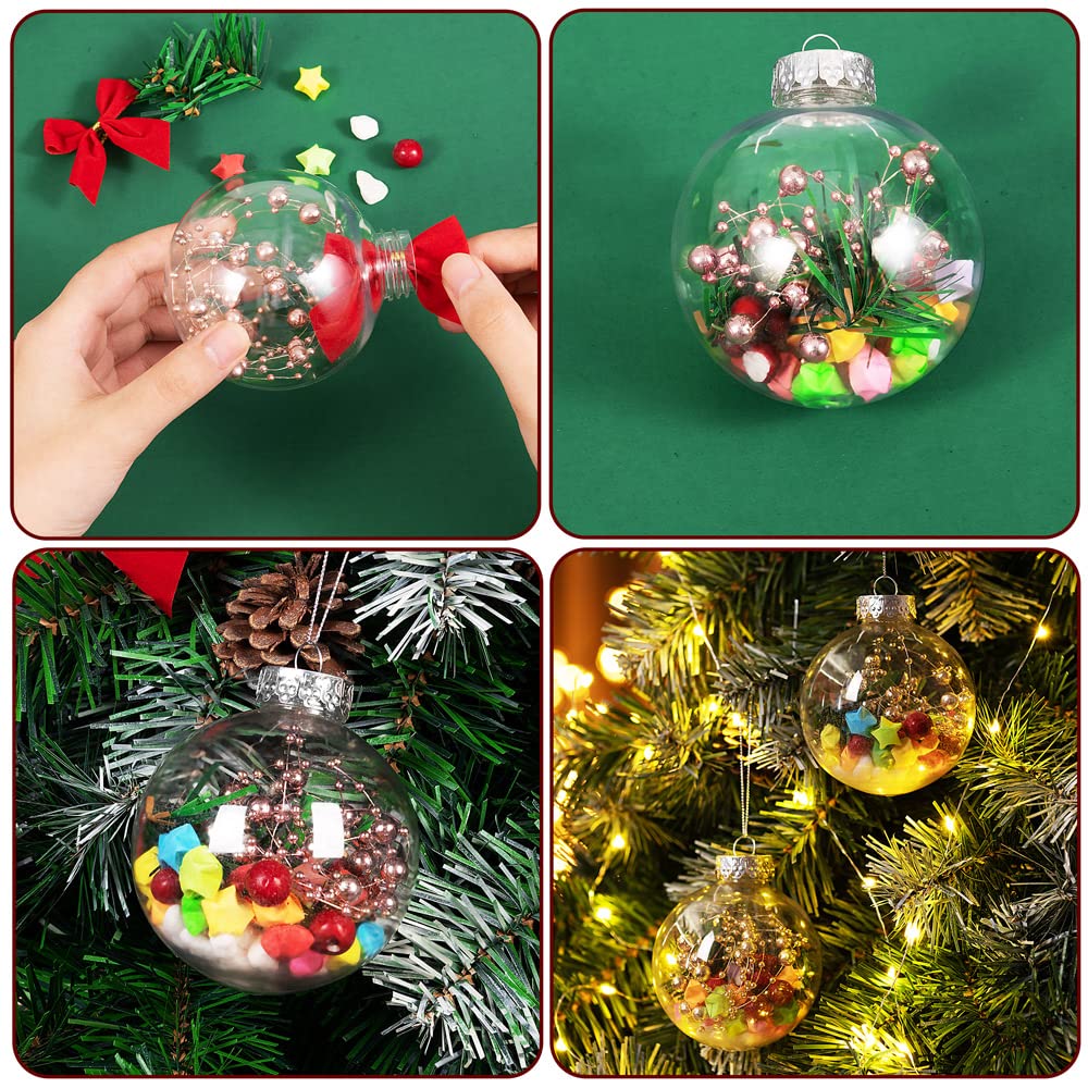 Fwefwa 15 Esferas Transparentes Navidad Bola Rellenables | Cuotas Sin