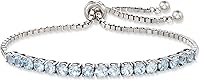Vista 4 de Ross-Simons Pulsera Bolo de Topacio Azul Cielo de 5,00 qt t en Plata de Ley, Gema, Topacio