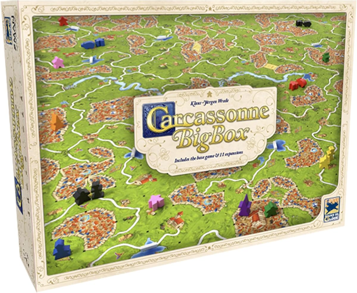 Juego de mesa Carcassonne Big Box (edición 2025) | Juego completo de estrategia de colocación de fichas con 11 expansiones y base, diversión familiar para niños y adultos, mayores de 7 años, de 2 a 6 jugadores, 30 minutos