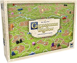 Hans Im Gluck Carcassonne Big Box Board Game (2025 Edition) - Complete Tile Placement Strategy Game with 11 Expansions & Base, Family Fun for Kids & Adults, Ages 7+, 2-6 Players, 30 Min Playtime