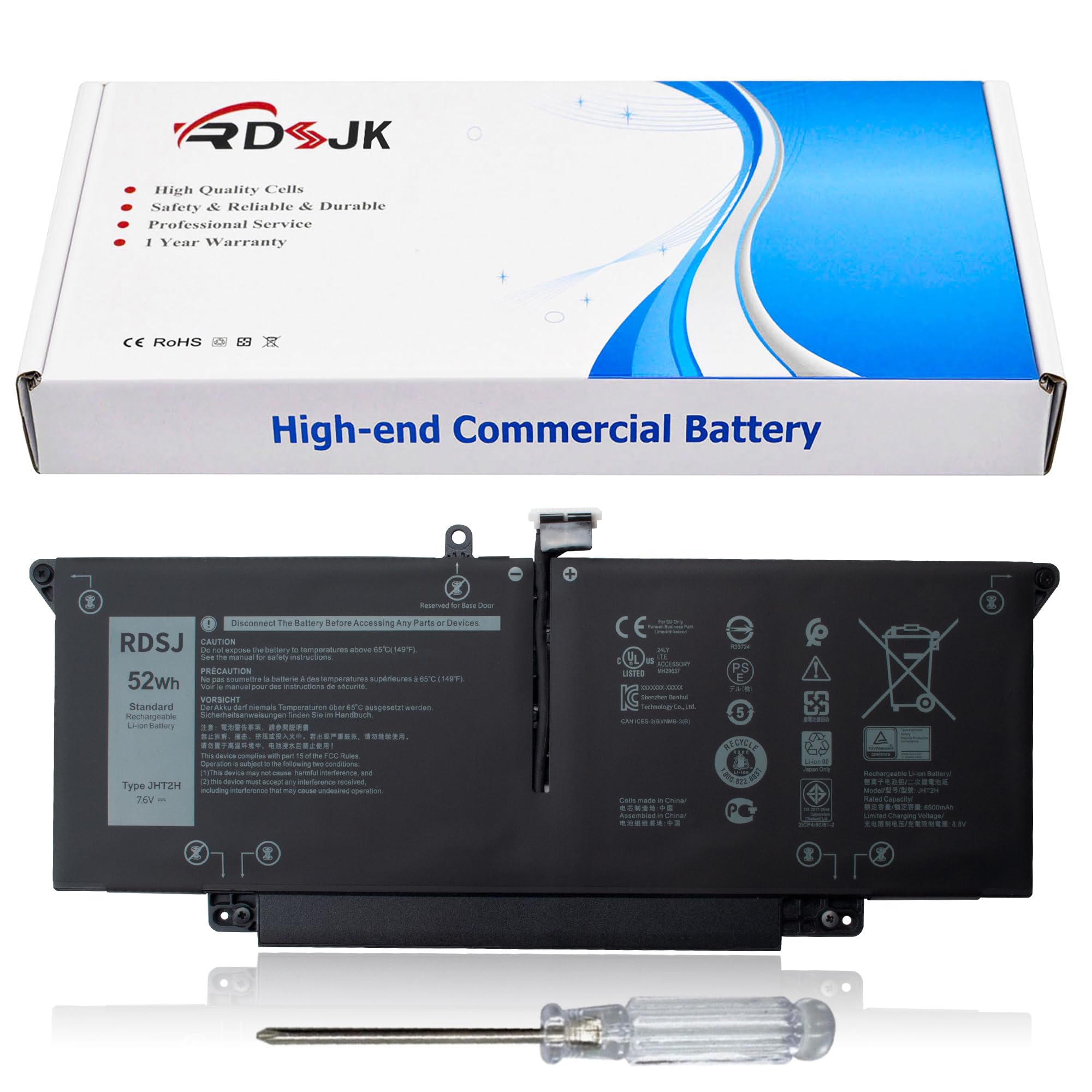 JHT2H Laptop Battery for Dell Latitude 7310 7410 P34S P34S001