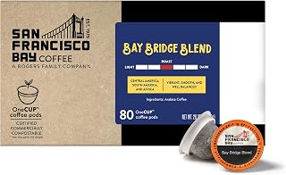 San Francisco Bay Compostable Coffee Pods – Bay Bridge Blend (80 Ct) K Cup Compatible, Medium Roast