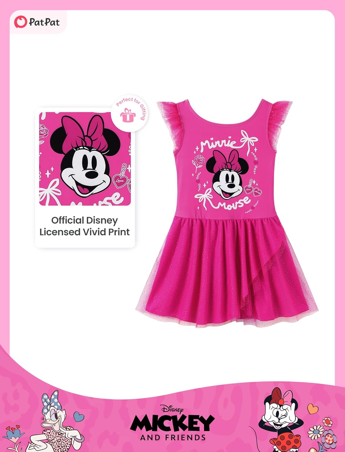 Disney Frozen Elsa Princess Stitch Minnie Girls Ballet Leotards Ruffle Sleeve Shiny Leotard Dance Dress Ballerina Outfit 2-9Y