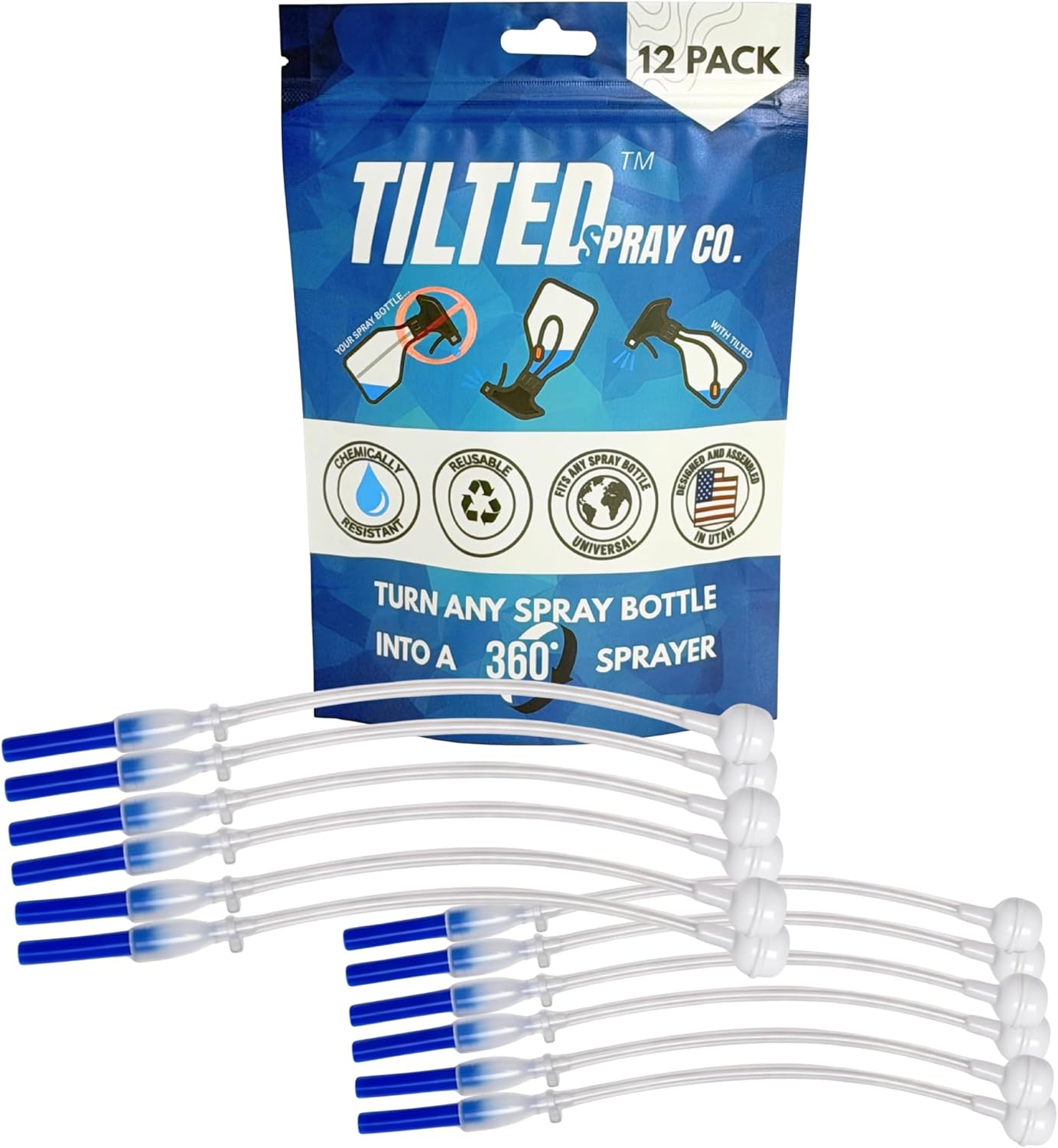 Tilted 360 Spray Bottle Adapter - Universal and Reusable Spray bottle adapter - Turn Any Spray Bottle Into a 360 Sprayer! (12)