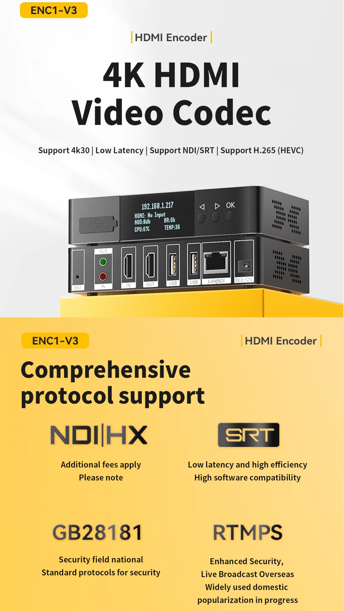 Amazon.com: WayPonDEV Link Pi ENC1-V3 4K NDI HDMI Encoder Decoder