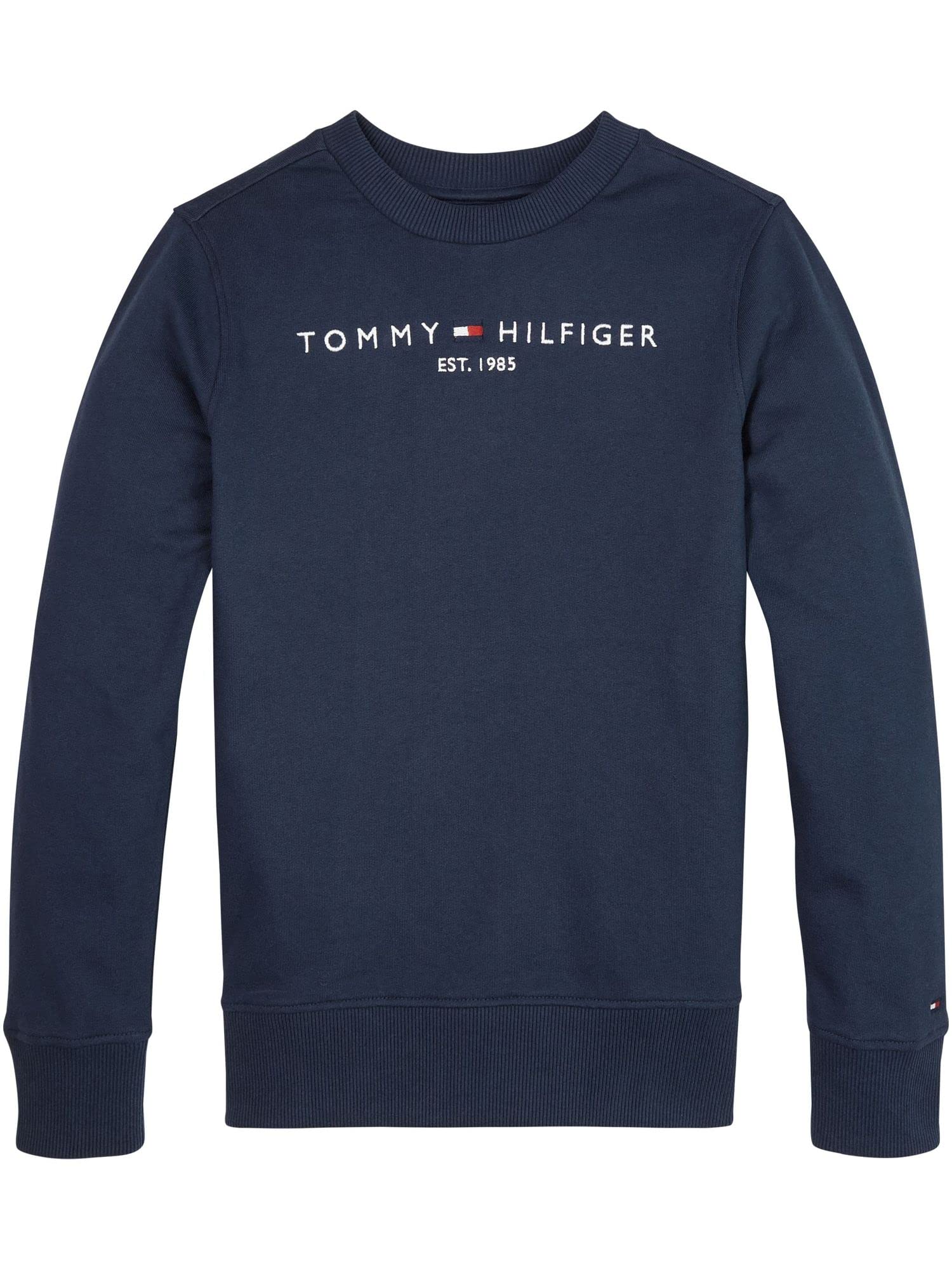 Tommy Hilfiger Kids Unisex Essential Sweatshirt without Hood, Blue (Twilight Navy), 12 Months