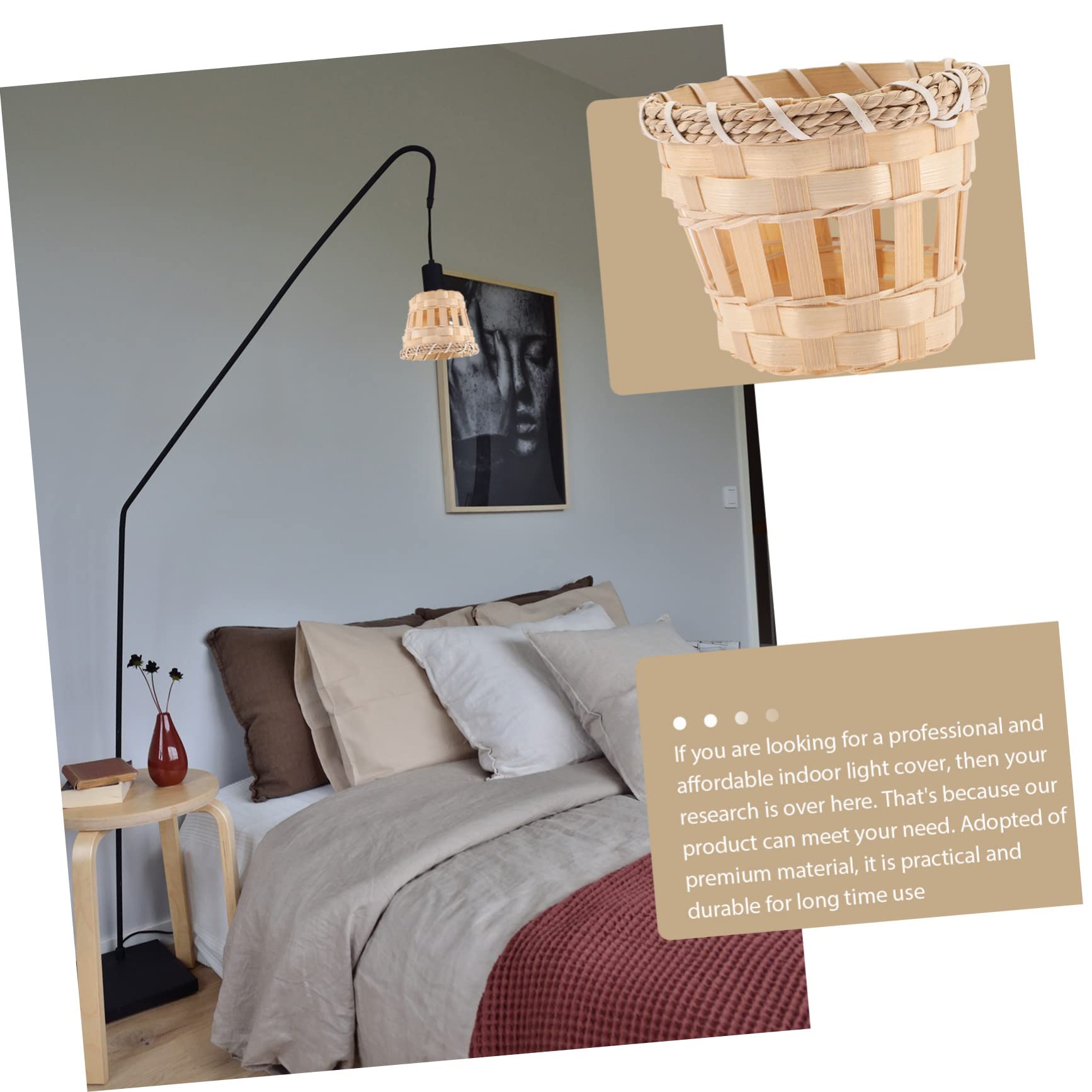 VILLCASE 2 Set Paralume Bamboo Naturale Per Lampada Sospensione Copertura Rustica Per Camera Ristorante E Da Pranzo 4 Pezzi*2