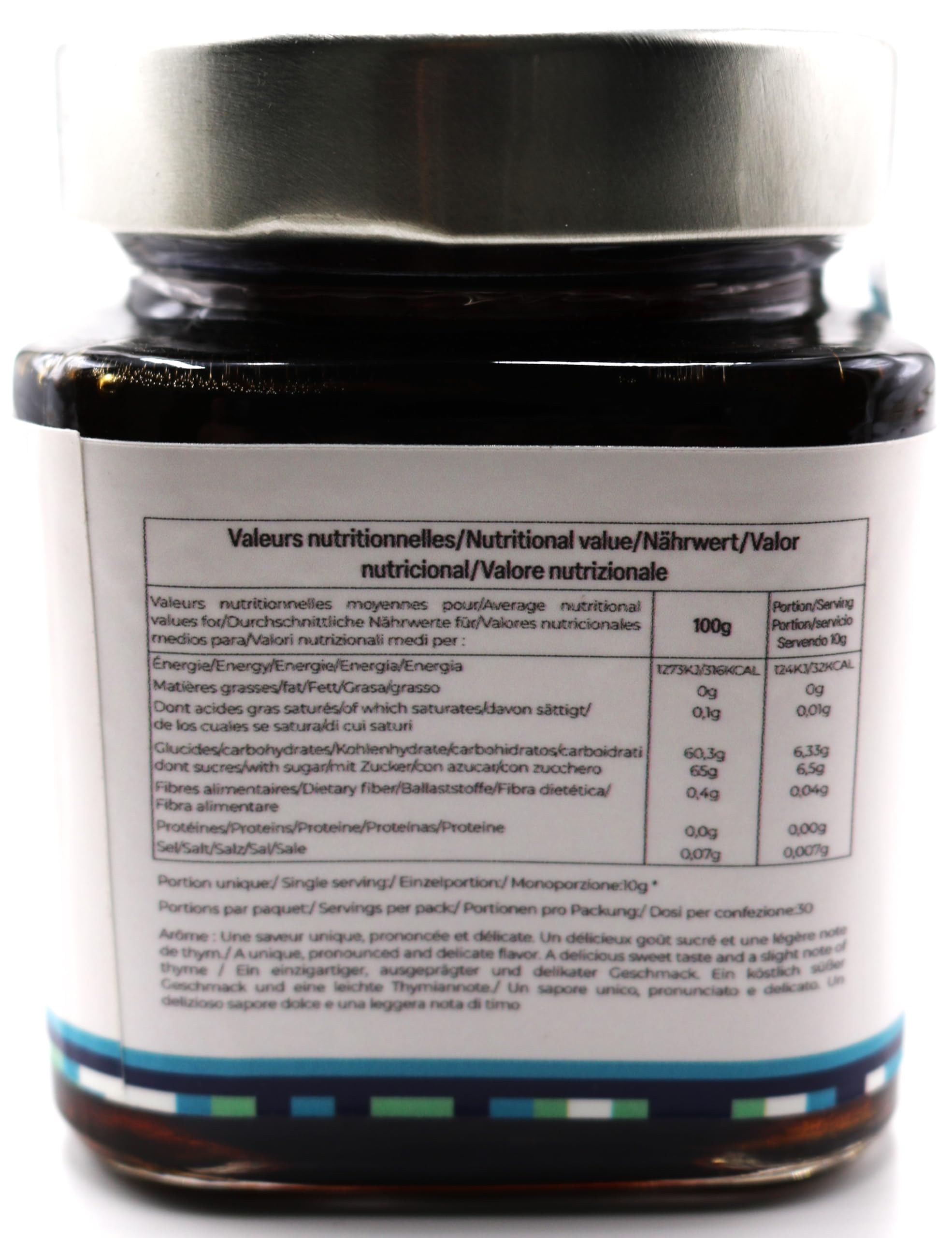 Miel Cru de thym du Maroc Vraie Premium -300g 100% Pur - Recueilli Au Maroc - De La Qualité La Plus Fine, Une Grande Variété De Saveurs Délicieuses.