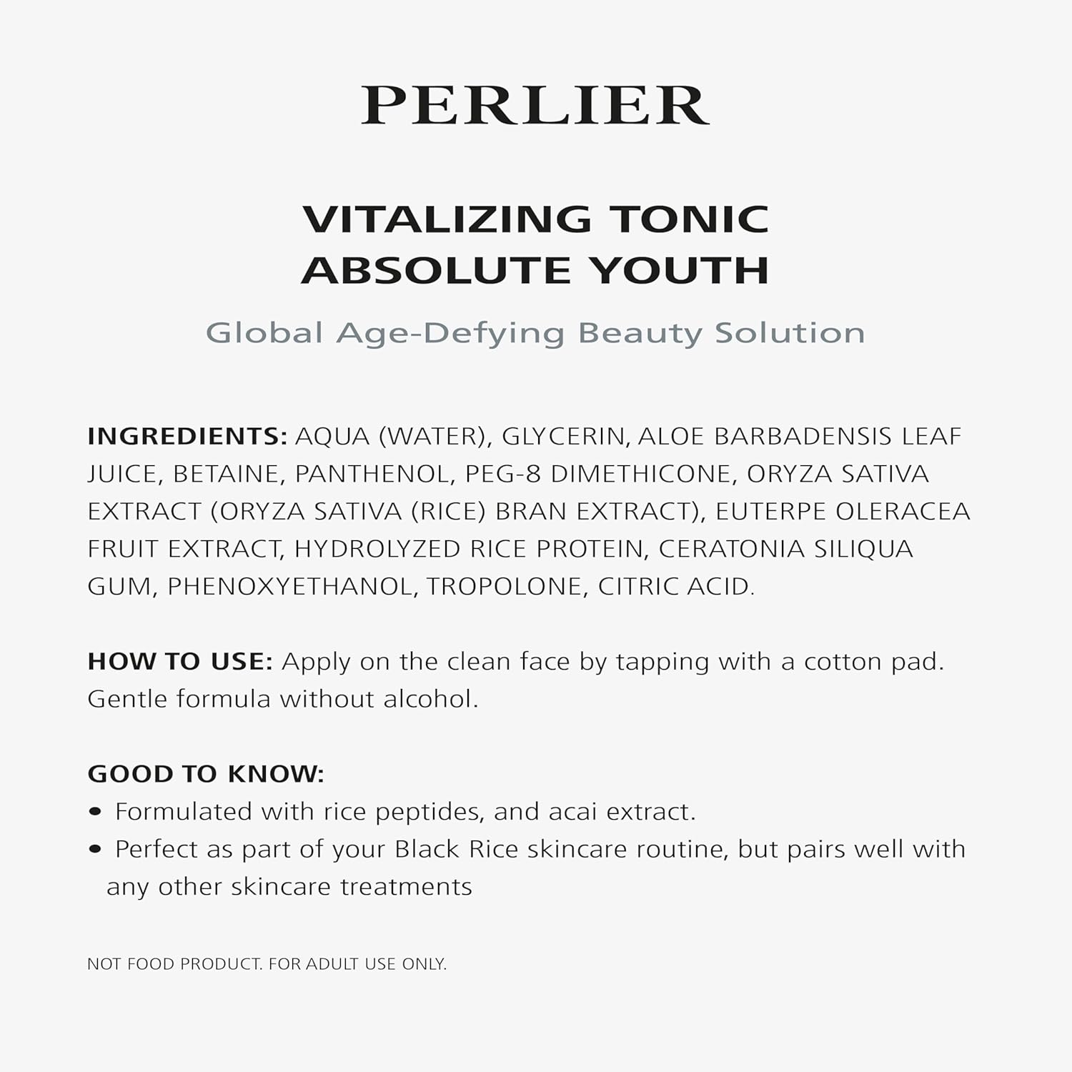 Perlier Black Rice Platinum Face Tonic Lotion, 6.7 fl. oz.