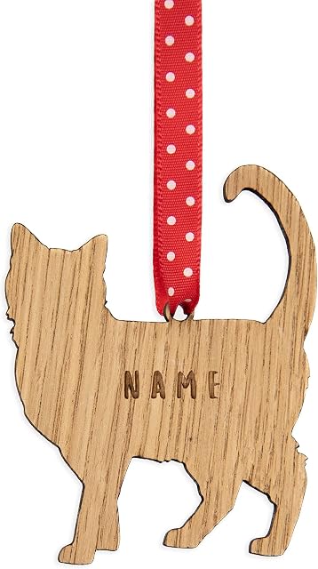 Personalised cat shaped ornament | christmas tree decorations | present for pet keepsake ornaments