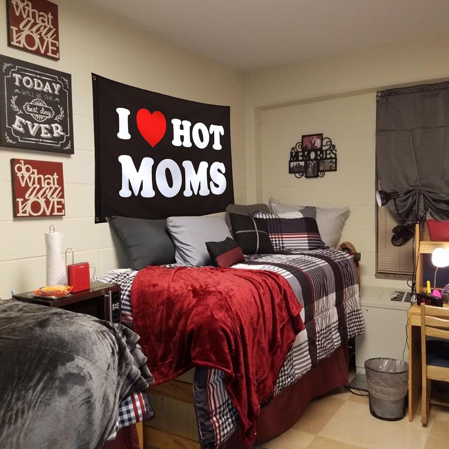 I Love Hot Moms Funny Flags Cool Meme Flags For Room Guys College Dorm Bedroom Man Cave Garage Frat Wall Hangings Banner 3x5 Ft - Image 6