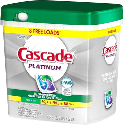 Miniatura 6 de Cascade Platinum ActionPacs - Detergente para lavavajillas con aroma fresco, 93 unidades