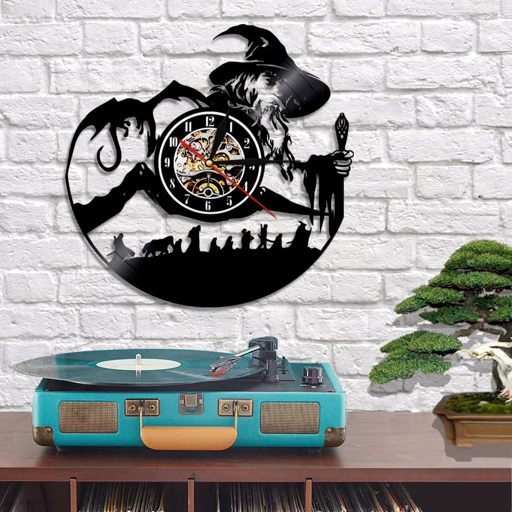 Orologio da parete in vinile, a tema "Il signore degli anelli" con funzione di luce notturna a LED, un orologio da parete regalo per gli innamorati.