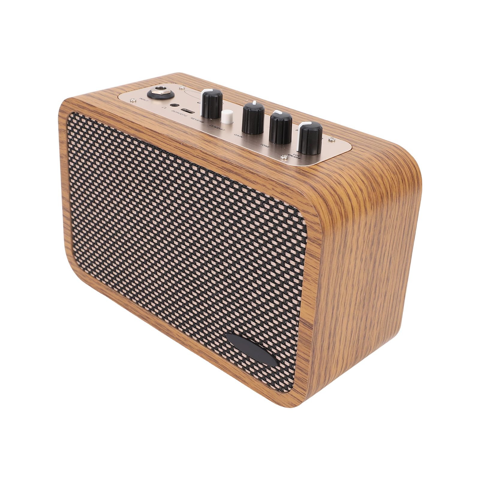 Tangxi Amplificatore per Chitarra Elettrica da 10 W Altoparlante BT in Legno, Riverbero Toni Overdrive Puliti Manopole di Tono con Guadagno in Ingresso da 6,35 Mm Design a 2 modalità per Bassi Bassi
