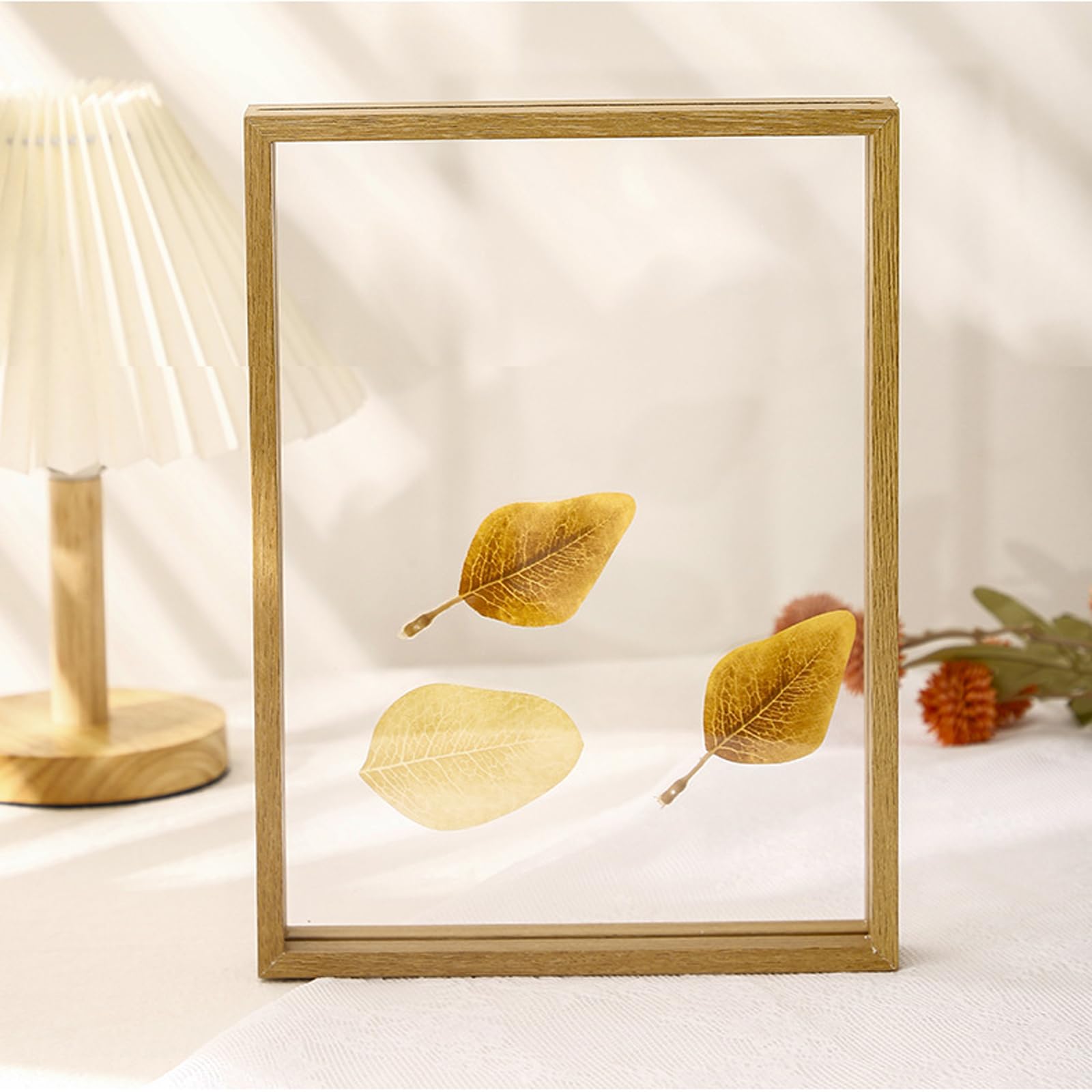 Unikicool Double Sided Photo Frame,Frame Double Sided Acrylic Glass Frame,Floating Glass Frames,Double Sided Plant Specimen Photo Frame,Poster Display Photo Frame,For Photos,Paper Cutting,Poster