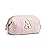 BAGSMART Birthday Gifts Personalized Initial Makeup Bag, Trendy Stuff Gifts for Women Bridesmaid Graduation, Puffy Padded Make Up Bags for Women, Wide-open Toiletry Bag, Pink A