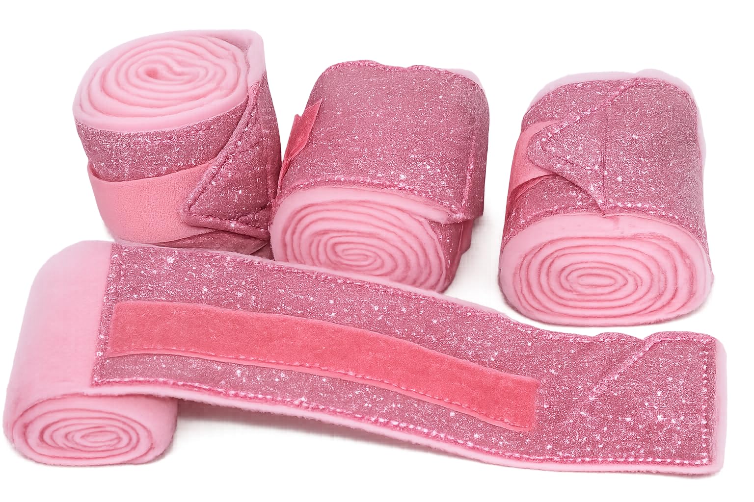 Sunny Glitzer Bandagen Minishetty Shetty 1 Meter Braun Weiß Rot Rosa Schwarz Set 4 Stück Tysons (Rosa)