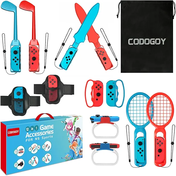 Switch Sports Accessories - CODOGOY 12 in 1 Switch Sports Accessories Bundle for Nintendo Switch Sports,Family Accessories Kit Compatible with Switch/Switch OLED Sports Games