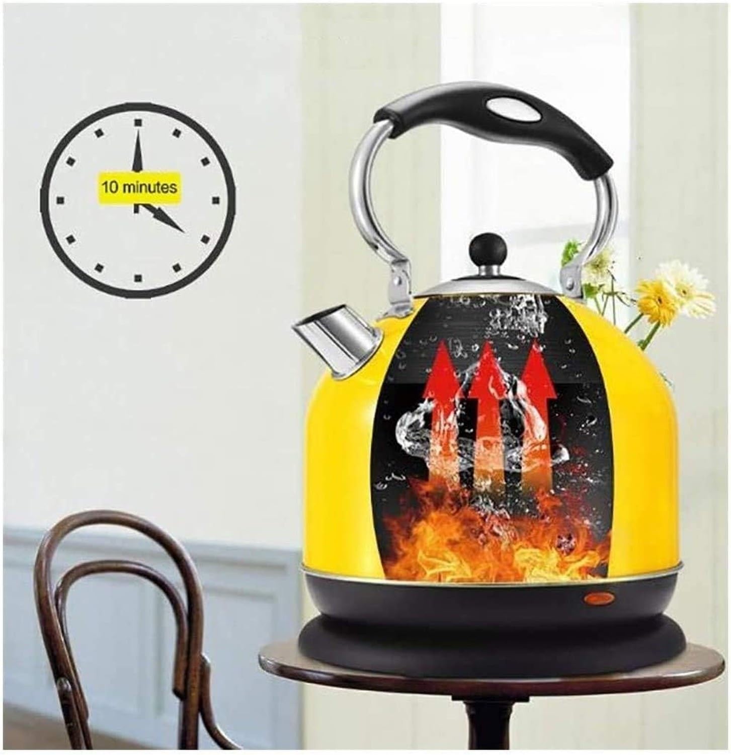 Hervidor Eléctrico 3 L Acero Inoxidable Control Térmico, 3l Amarillo