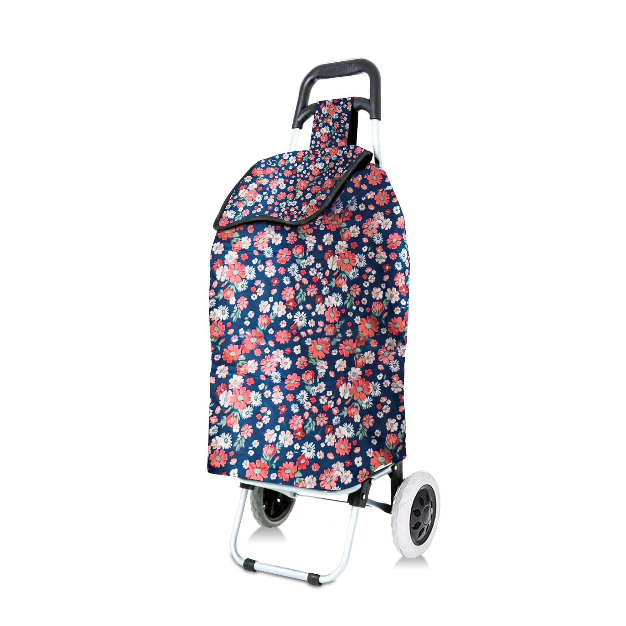 SG Traders 51L Lightweight Shopping Trolley on Wheels Combines Functionality and Style Provides Smooth Convenient Grocery Cart Equipped Trolley Bag, Effortless Shopping Experience - (Pastoral Flour)