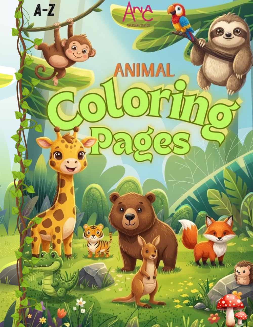 Animal Coloring Pages A-Z: ABC Coloring and Writing Activity Book for Children