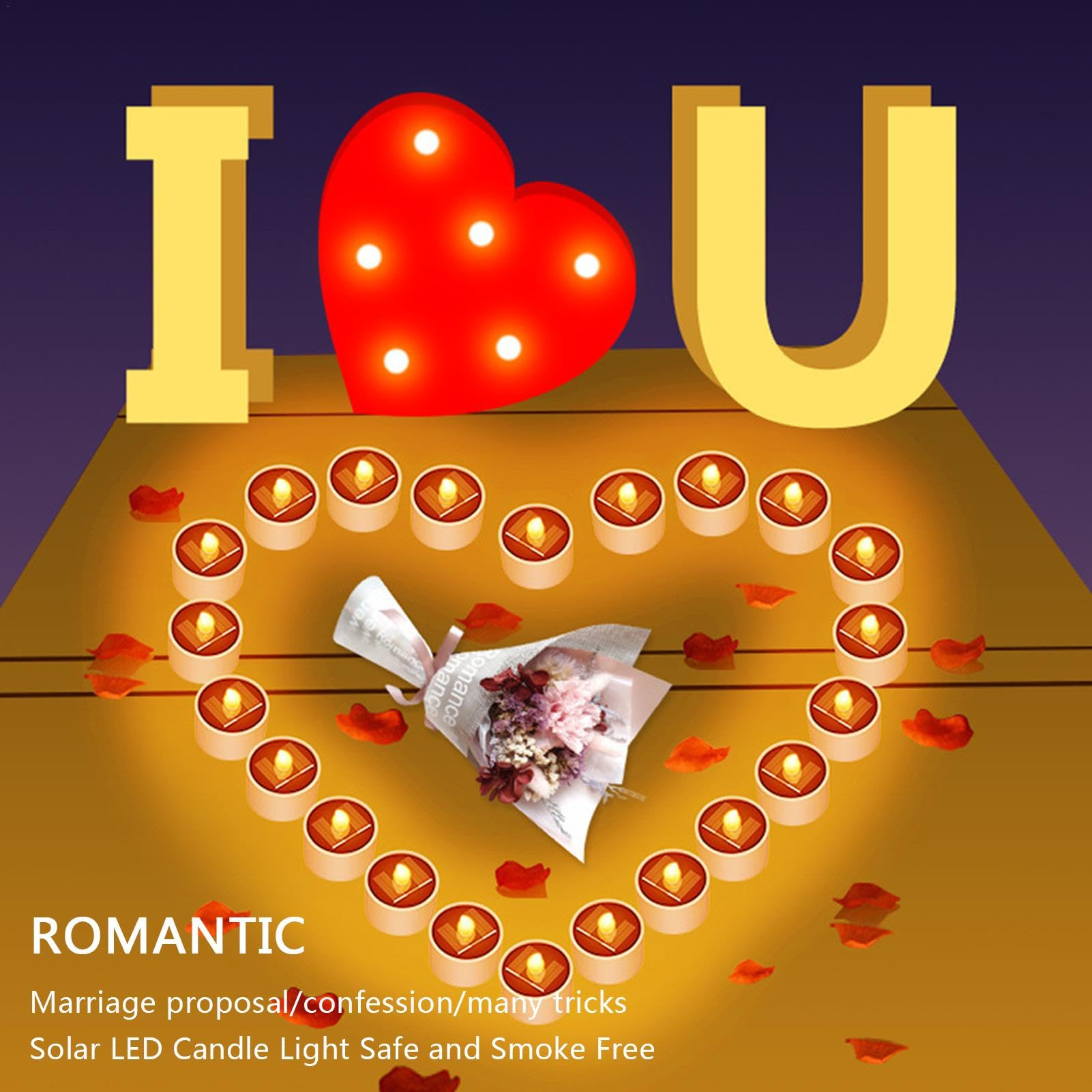 Candela LED Solare Per Tombe - Con Sensore Crepuscolare, Rossa E Impermeabile