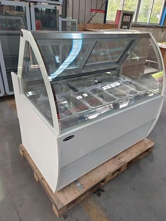 Ice-cream freezer, 55" Refrigerated Display freezer for ice cream with 2 rear sliding Doors and Led,840F, 16.8cu.ft