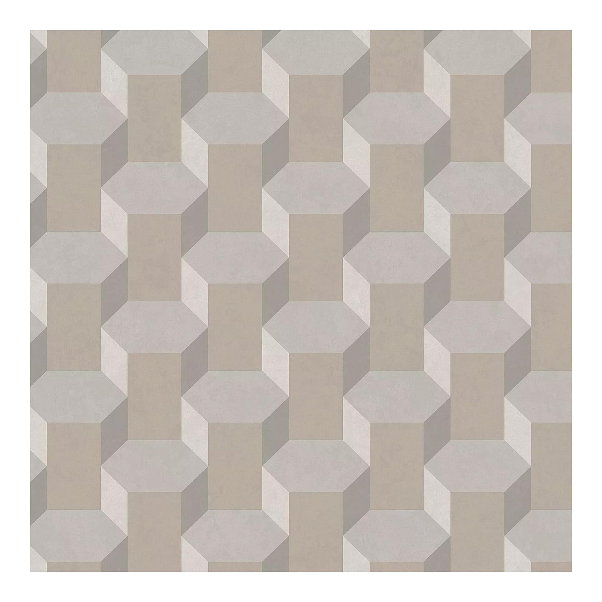 Sublime Vintage Geometrics Neutral Geometric Wallpaper from B&Q