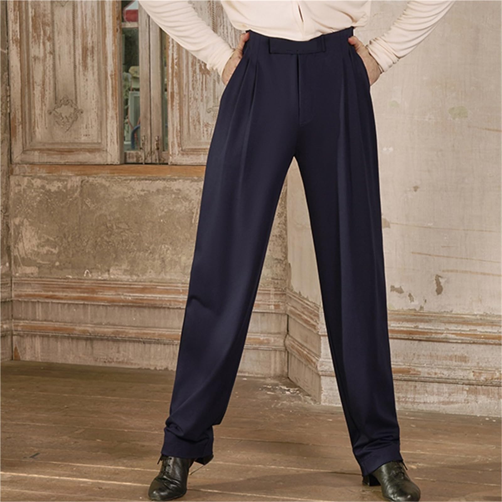 Pantalones De Baile Latino For Hombre, Ropa Competición For Chachachá, Rumba Y, Holgados For Practicar para Hombre, Salsa, Jazz, Danza
