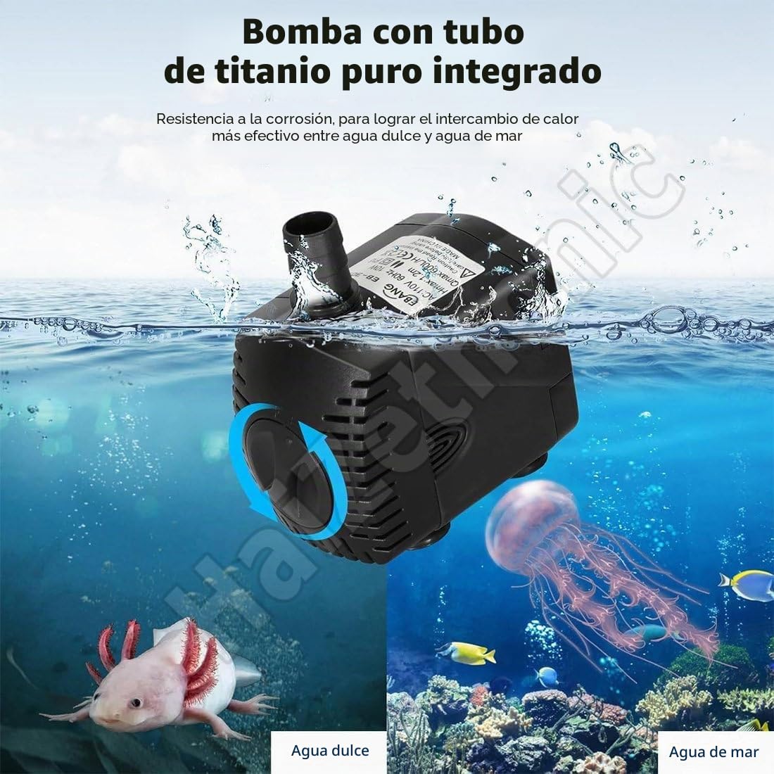 Acuario Enfriador Agua Comercial,Hidropónico Inteligente para Acuario,Enfriador Enfriador Agua Acuario 180w,Máquina Enfriamiento Agua Acuario con Bomba,Tubo 2 M 60L