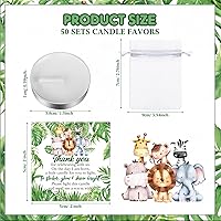 Vista 2 de MTLEE 50 Juegos de Velas para Baby Shower, Regalos de Fiesta para Invitados, Incluyendo 50 Mini Velas de Té, Etiquetas de Agradecimiento y Bolsas