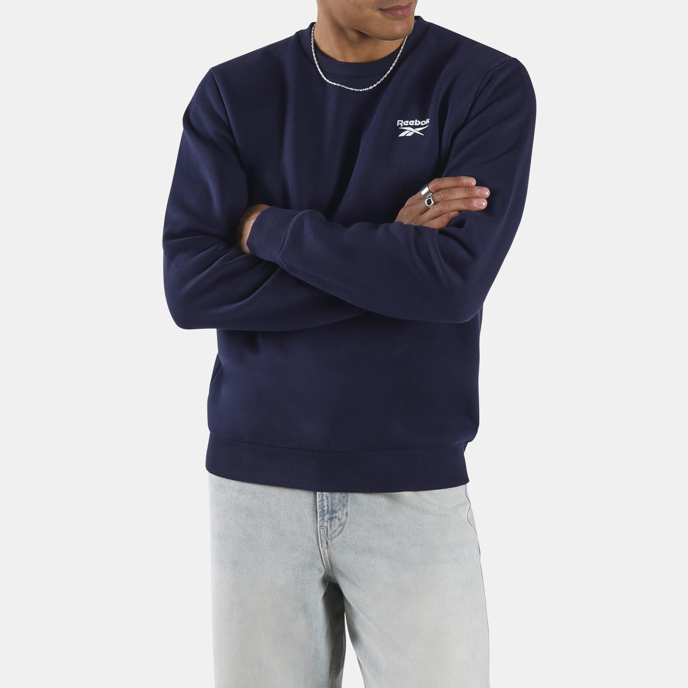 Reebok - Id Logo Fleece Crewneck Sweatshirt  Vector Navy  2XL